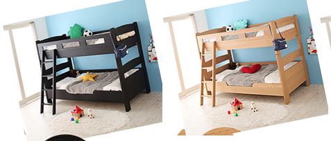 子供用の木製2段ベッド