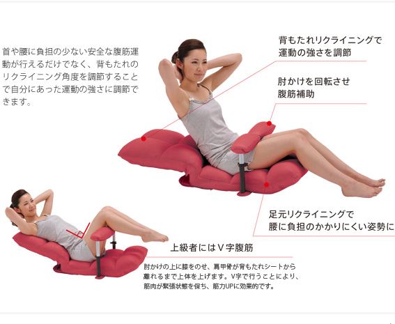 ATEX アテックス 腹筋!座いす 腹筋座椅子 AX-HC151で腹筋するイメージ