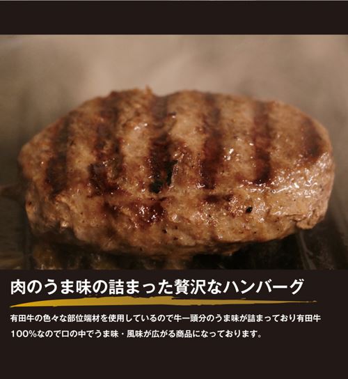有田牛の様々な部位を使ったハンバーグ「プレミアムハンバーグ」は宮崎県高鍋町ふるさと納税の返礼品。