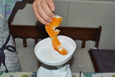 おすすめヒューロムスロージューサーHU-300Wに野菜などフレッシュジュースの材料を投入
