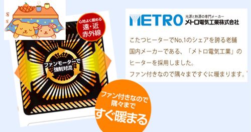 フラットヒーターこたつ メトロ電気工業株式会社