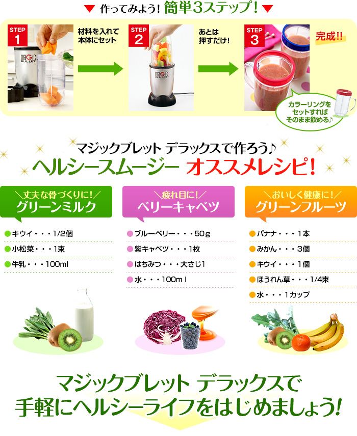 マジックブレットデラックスでスムージを作るレシピ