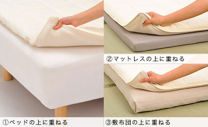 エアウィーヴは従来のベッドや布団の上に重ねるだけで使える