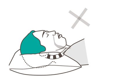 枕があると鼻から首にかけての気道が狭くなる場合がある