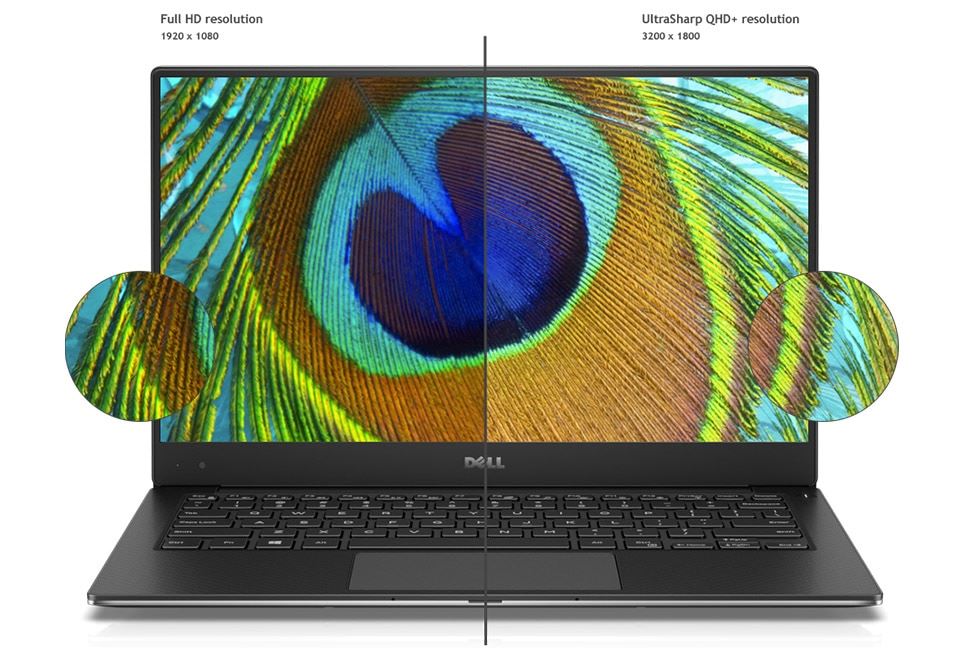 UltraSharp QHD+解像度(3,200 x 1,800): 570万ピクセル(276 ppi)