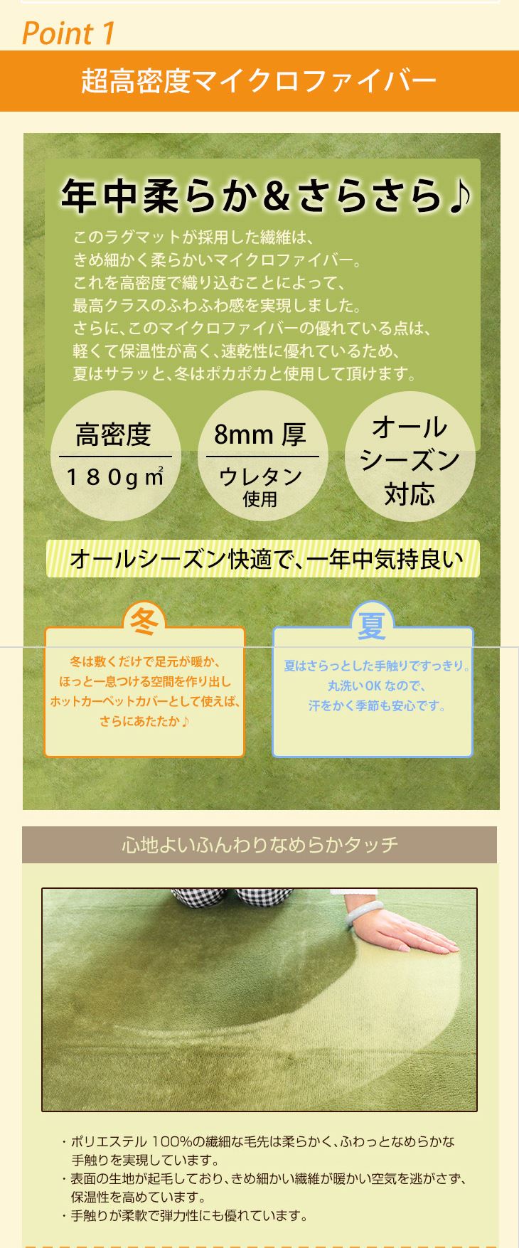 ラグマット人気ランキングで1位のマイクロファイバー素材