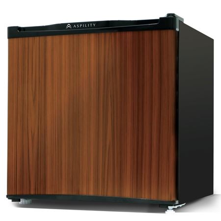 手元が見やすい庫内灯付きエスキュービズム1ドア冷蔵庫 WR-1046WD 木目調ダークウッド 46L