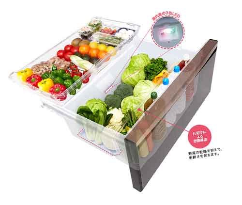 三菱冷凍冷蔵庫のおすすめ機能　クリーン朝どれ野菜室
