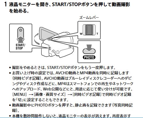 ソニーデジタルビデオカメラハンディカムHDR-PJ670ズームボタンとフォトボタンの解説