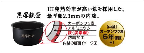 日立の炊飯器黒厚鉄釜