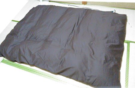 タンスのゲンさん羽毛掛布団に取り付けた掛け布団カバー