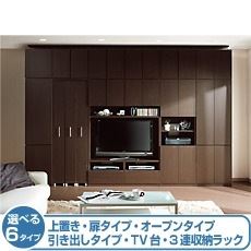 壁面収納とコラボしたテレビボード